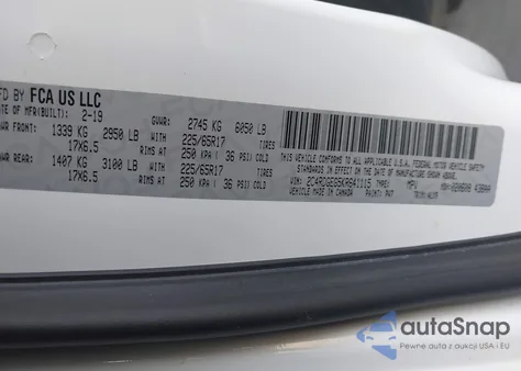 2019 Dodge Grand Caravan Gt из США, поврежденный, VIN 2C4RDGEG5KR641115